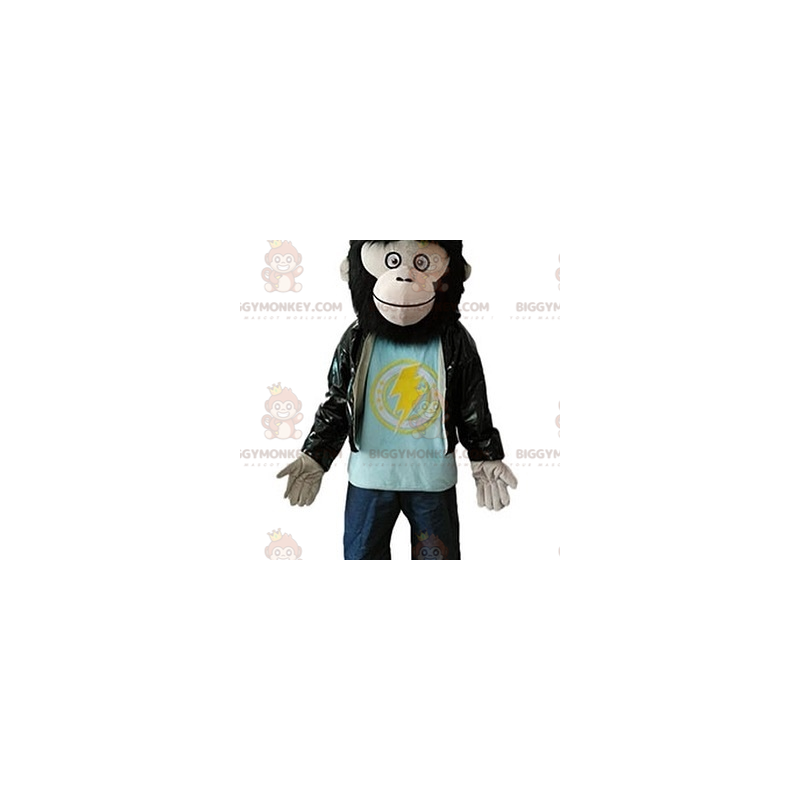 Gorilla Hairy Monkey BIGGYMONKEY™ Mascot Costume With Leather