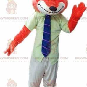 Costume da mascotte Orange Fox BIGGYMONKEY™ con cravatta -