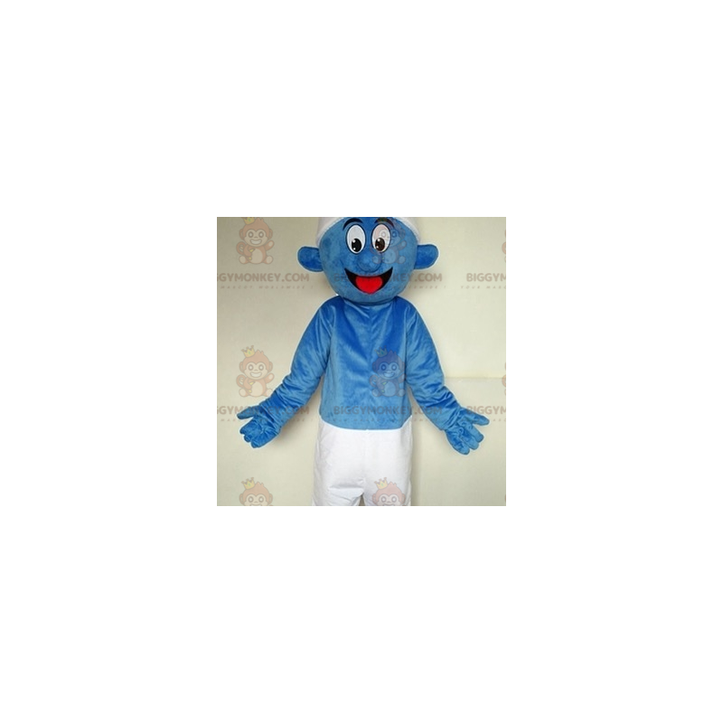 Blauwe smurf beroemde stripfiguur BIGGYMONKEY™ mascottekostuum