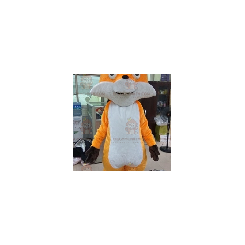 Disfraz de mascota BIGGYMONKEY™ de zorro blanco y naranja de