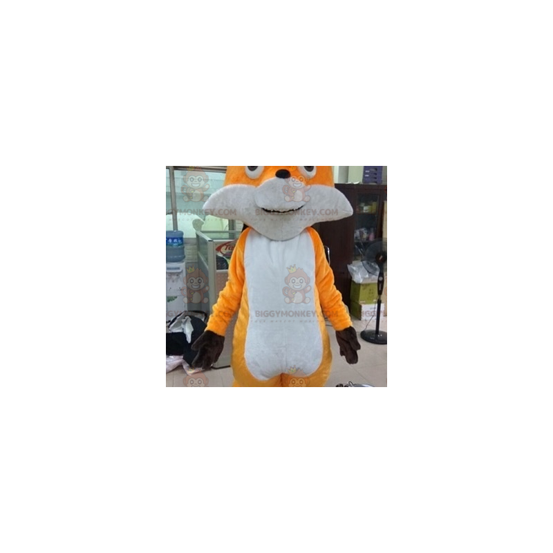 Soft Colorful Orange and White Fox BIGGYMONKEY™ Mascot Costume