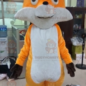 Soft Colorful Orange and White Fox BIGGYMONKEY™ Mascot Costume