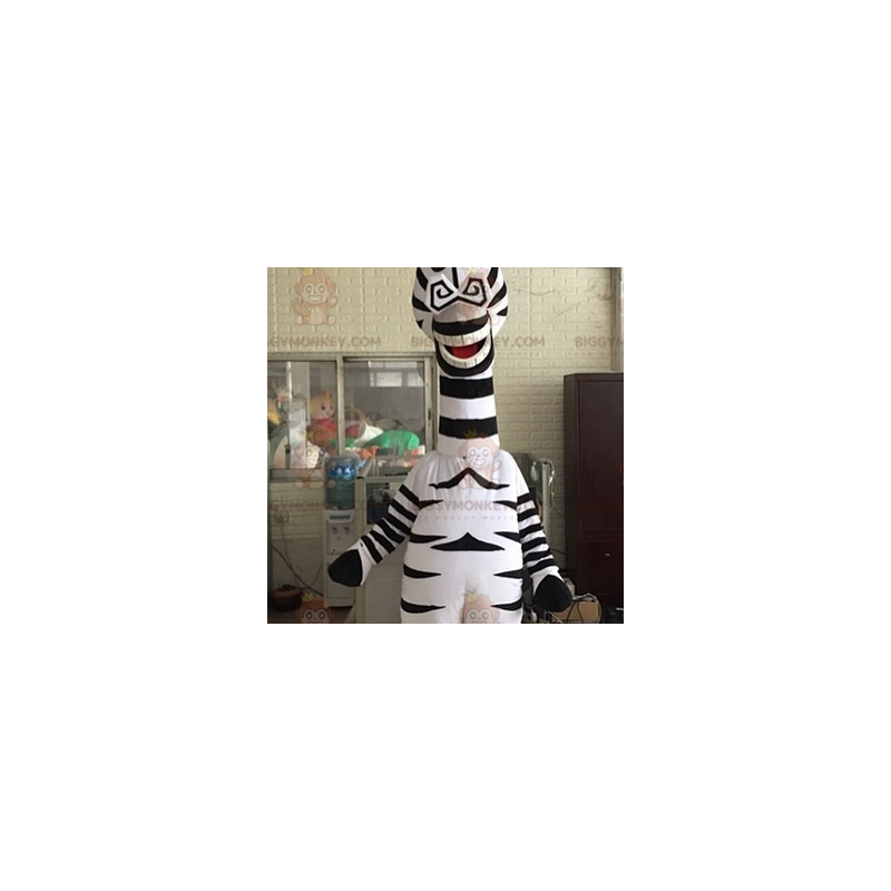 Kostium maskotka słynna animowana zebra BIGGYMONKEY™ Marty'ego