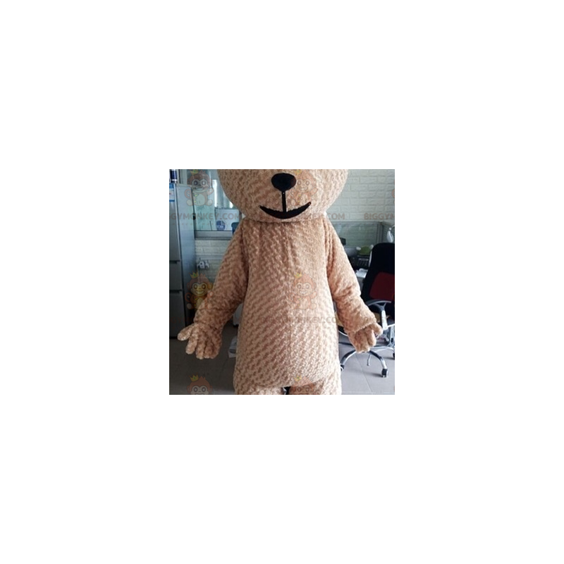 Costume de mascotte BIGGYMONKEY™ de gros nounours beige doux et