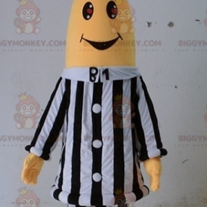 Costume de mascotte BIGGYMONKEY™ de personnage jaune en tenue
