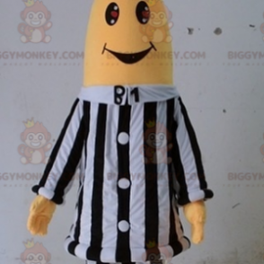 BIGGYMONKEY™ Mascot Costume Yellow Character In Referee Outfit