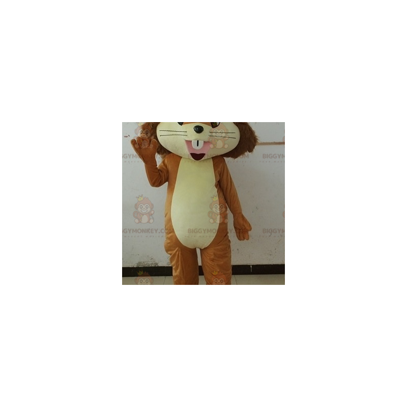 Very Cute Brown and Beige Squirrel BIGGYMONKEY™ Mascot Costume