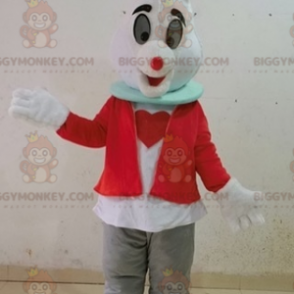 Costume de mascotte BIGGYMONKEY™ du lapin blanc de Alice au