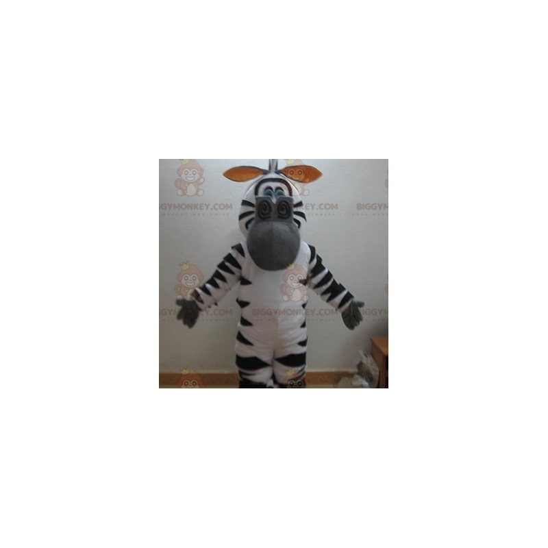 Kostým BIGGYMONKEY™ Marty slavný kreslený zebra madagaskarský