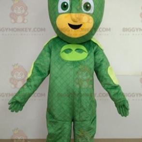 Traje de mascote BIGGYMONKEY™, personagem amarelo com roupa de