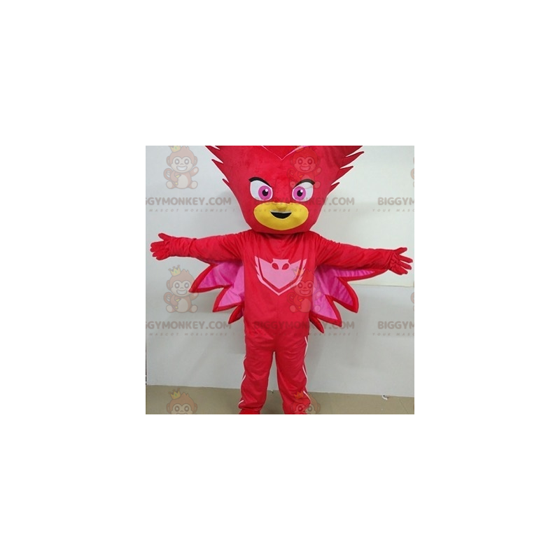 Costume da mascotte da supereroe rosso mascherato BIGGYMONKEY™