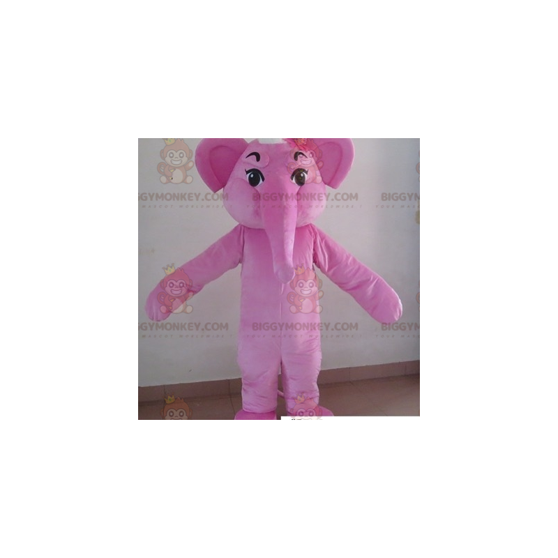 Costume da mascotte elefante rosa BIGGYMONKEY™. costume da