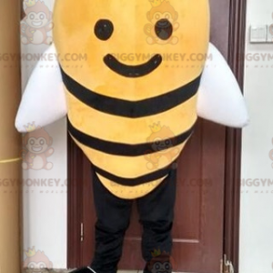 BIGGYMONKEY™ maskotdräkt av jättelikt gult och svart bi. Insekt