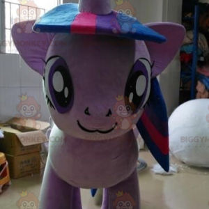 Zeer warme gigantische paarse pony BIGGYMONKEY™ mascottekostuum