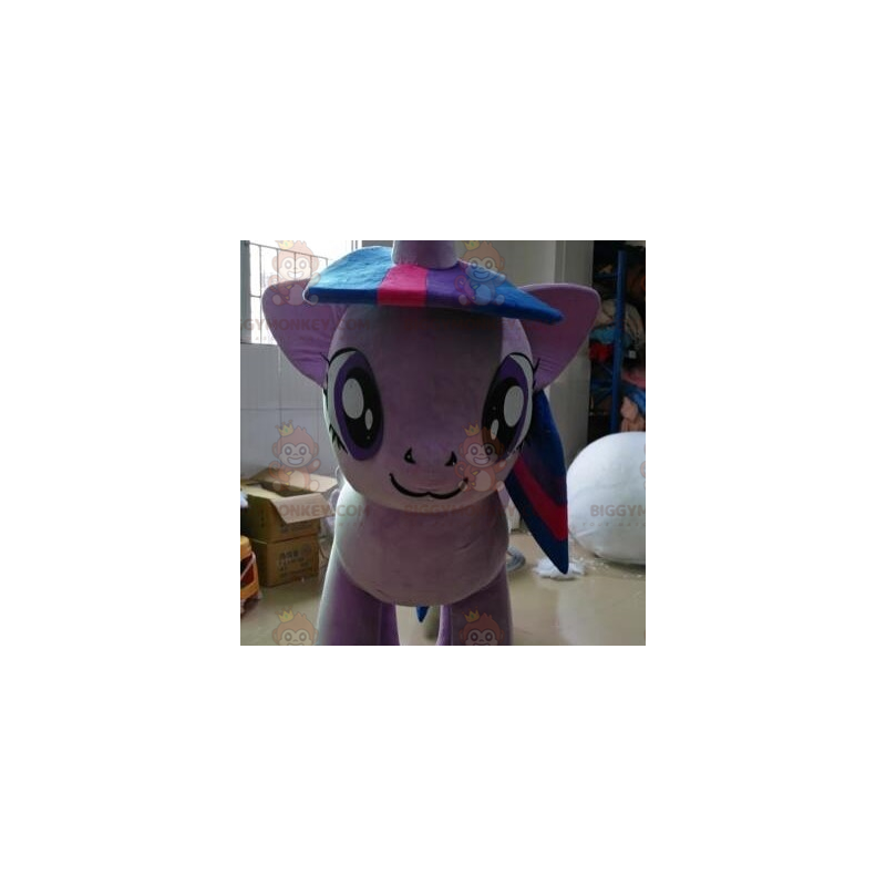 Sehr warmes riesiges lila Pony BIGGYMONKEY™ Maskottchen-Kostüm