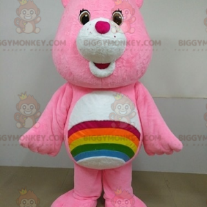 Rainbow Troetelbeer roze BIGGYMONKEY™ mascottekostuum -