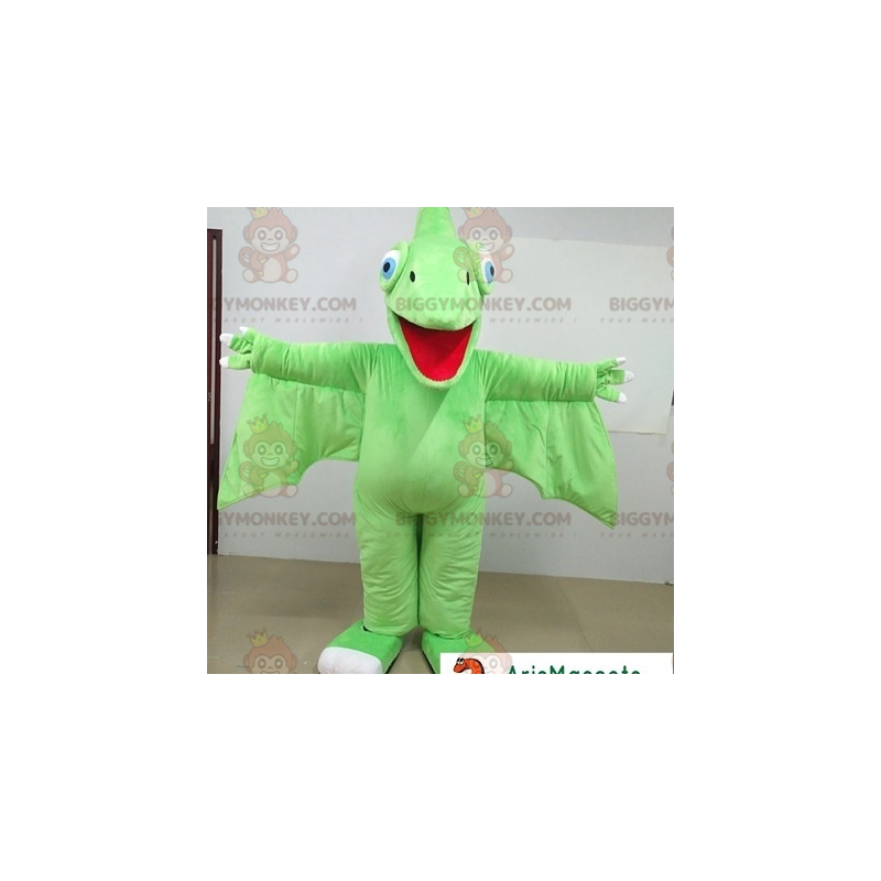 Esihistoriallinen Bird Green Dragon BIGGYMONKEY™ maskottiasu -