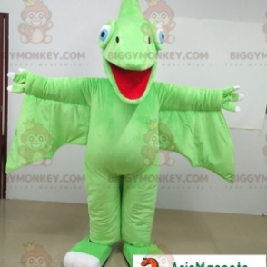 Esihistoriallinen Bird Green Dragon BIGGYMONKEY™ maskottiasu -