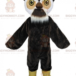 BIGGYMONKEY™ Maskottchen-Kostüm Schwarzbraune und weiße Eule