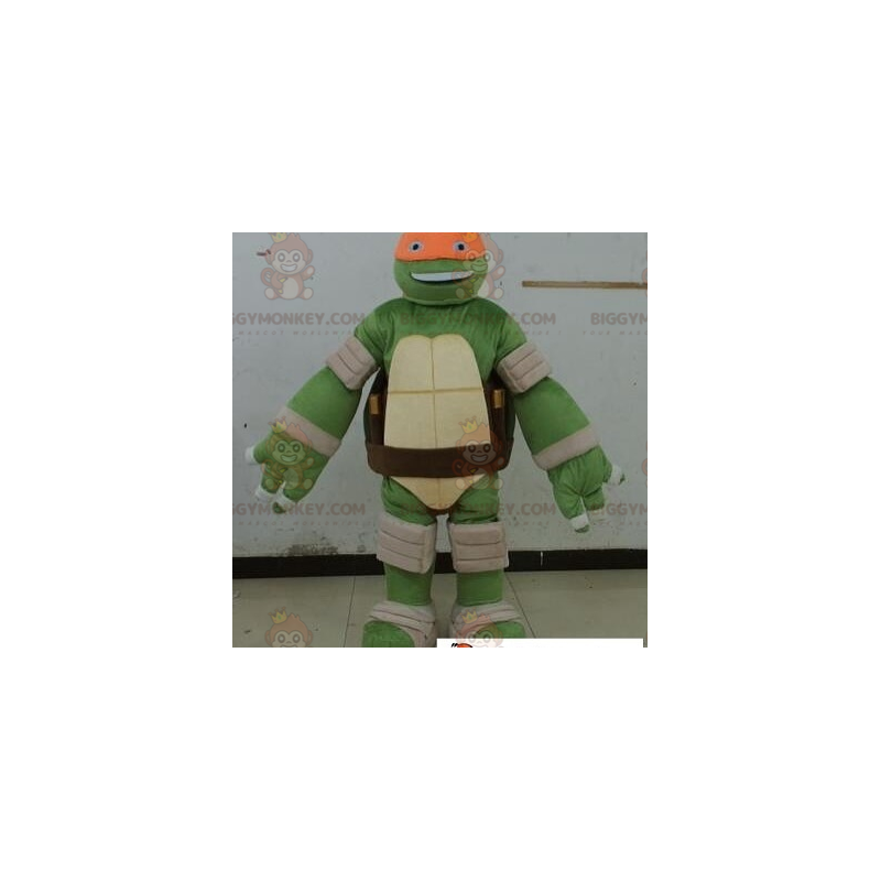 Ninja Turtle BIGGYMONKEY™ maskotkostume med orange pandebånd -