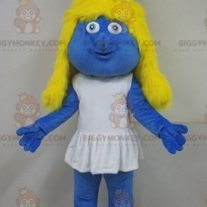 BIGGYMONKEY™ Cartoon Famous Blonde Smurfette Mascot Costume –