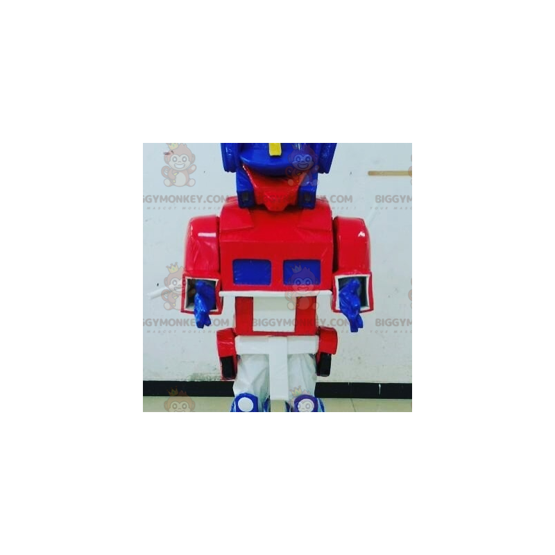 BIGGYMONKEY™ Transformers Blå Vit Röd Toy Maskot Kostym -