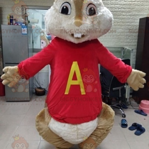 Tegnefilm Alvin Squirrel BIGGYMONKEY™ maskotkostume -