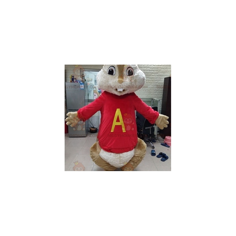 Kreslený kostým maskota Alvina veverky BIGGYMONKEY™ –