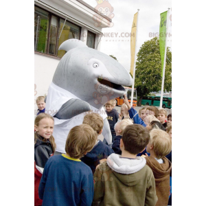 Fantasia de mascote de golfinho cinza baleia BIGGYMONKEY™ –