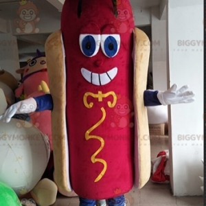 Giant Hot Dog BIGGYMONKEY™ Mascot Costume. fast food costume –