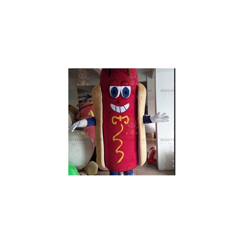 Gigantische hotdog BIGGYMONKEY™ mascottekostuum. fastfood