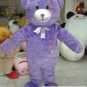 Cute and Cozy Purple Teddy Bear BIGGYMONKEY™ Mascot Costume –