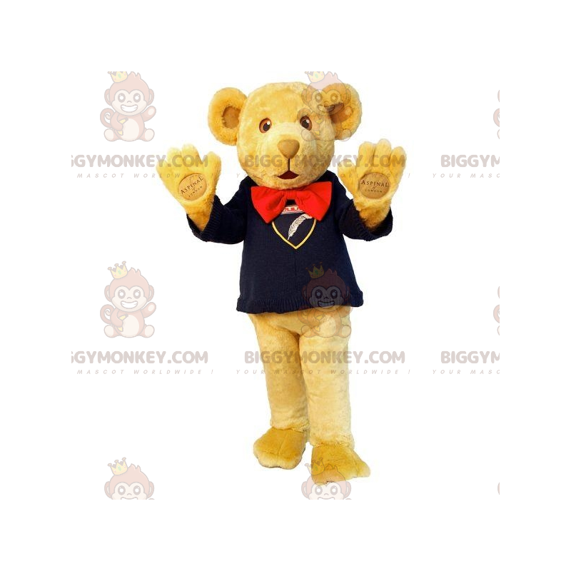BIGGYMONKEY™ Maskottchenkostüm Beigefarbener Teddybär mit