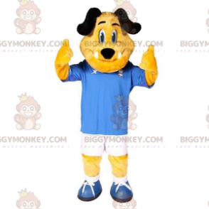 BIGGYMONKEY™ Mascot Costume Yellow & Black Dog In Sportswear -