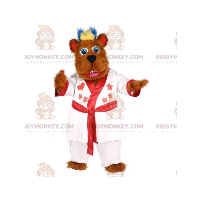 BIGGYMONKEY™ Costume da mascotte per cane marrone peloso con