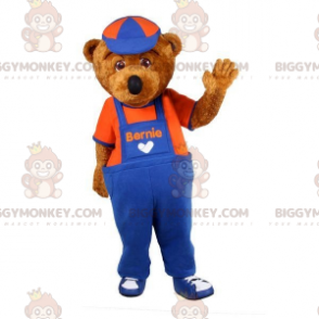 Brązowy kostium maskotki BIGGYMONKEY™ ubrany w kombinezon -