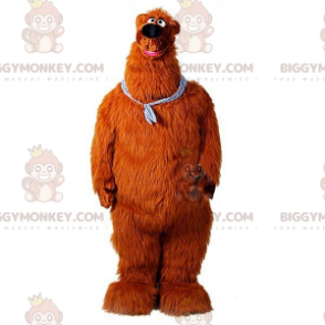 Φοβερό και αστείο κοστούμι μασκότ με τρίχες γιγάντια αρκούδα