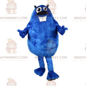 BIGGYMONKEY™ mascottekostuum van dikke en grappige blauwe