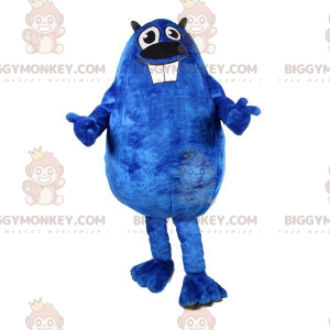 Costume de mascotte BIGGYMONKEY™ de castor bleu dodu et drôle.