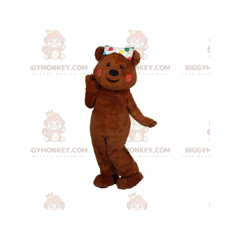 BIGGYMONKEY™ Mascot Costume Brown Teddy With Red Cheeks -