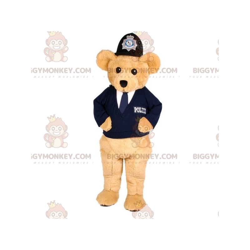 Costume de mascotte BIGGYMONKEY™ d'ours beige en tenue de