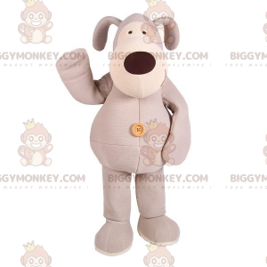 Grå och vit plysch hund BIGGYMONKEY™ maskotdräkt - BiggyMonkey