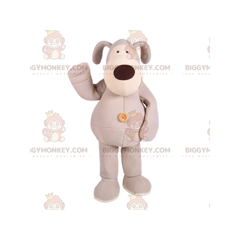 Costume de mascotte BIGGYMONKEY™ de chien en peluche gris et