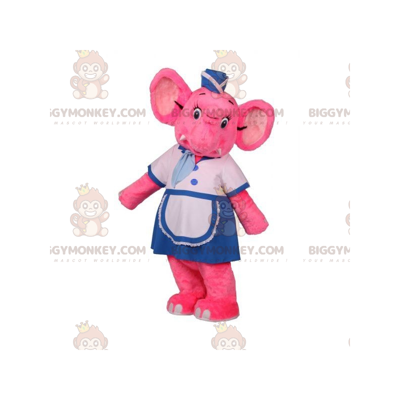 Costume de mascotte BIGGYMONKEY™ d'éléphant rose en tenue