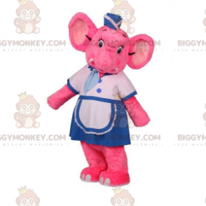 Disfraz de mascota BIGGYMONKEY™ Elefante rosa en traje de