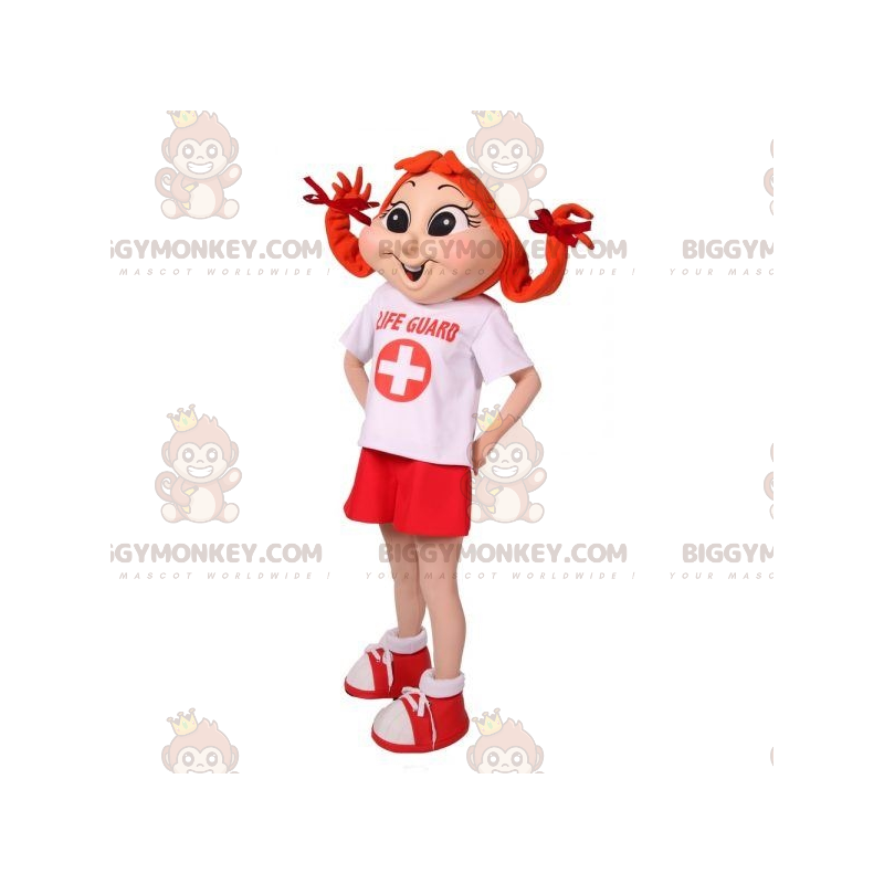 Roodharig BIGGYMONKEY™-mascottekostuum met staartjes -