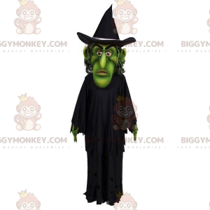 Kostým maskota zelené čarodějnice BIGGYMONKEY™ v černém –