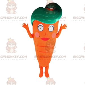 Costume mascotte BIGGYMONKEY™ carota gigante arancione e verde