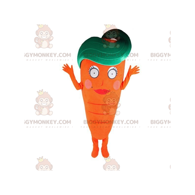 Costume mascotte BIGGYMONKEY™ carota gigante arancione e verde