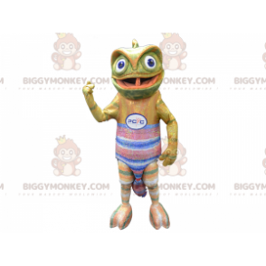 Costume de mascotte BIGGYMONKEY™ de caméléon avec un maillot